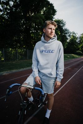 Vintage Wash Hoodie - &quot;Angelic&quot; - vintage wash blue