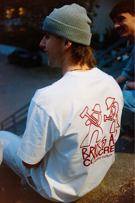 Heavy  Boxy T-Shirt - "bricks and concrete" - rust