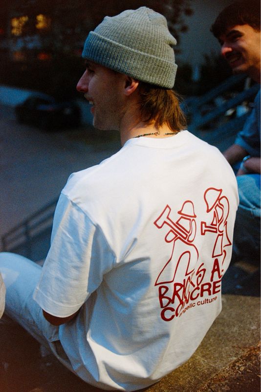 Heavy  Boxy T-Shirt - "bricks and concrete" - rust