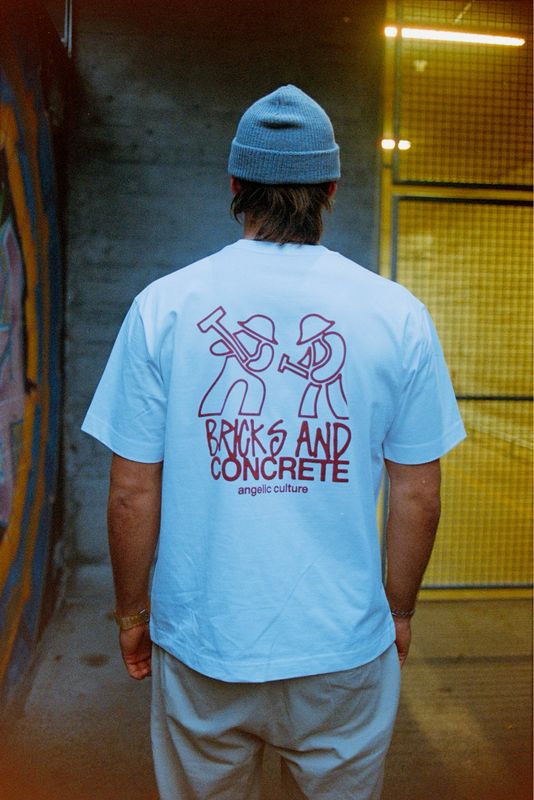 Heavy  Boxy T-Shirt - "bricks and concrete" - rust