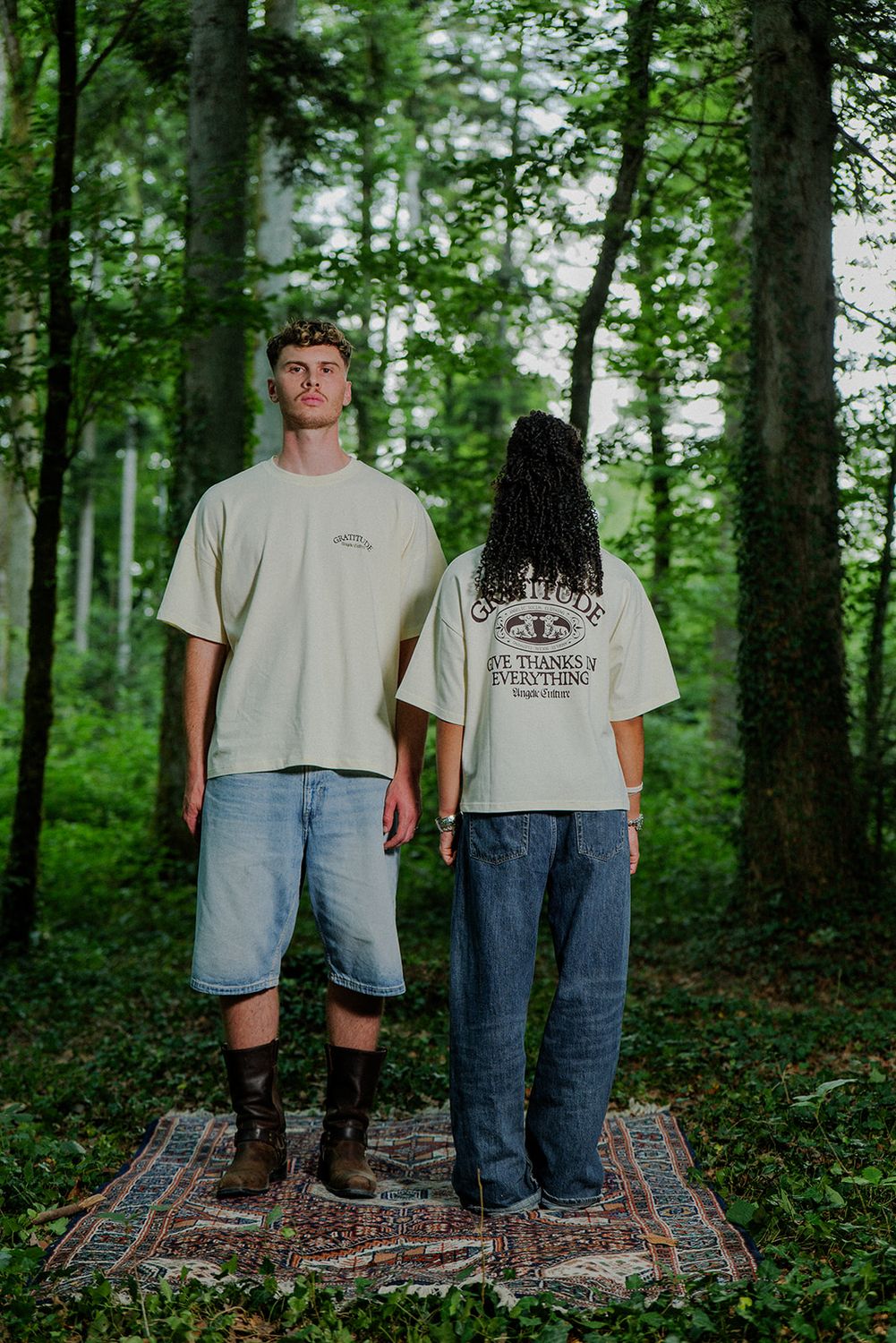 Boxy Short T-Shirt - "Lamb" - butter