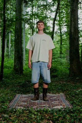 Boxy Short T-Shirt - "Lamb" - butter