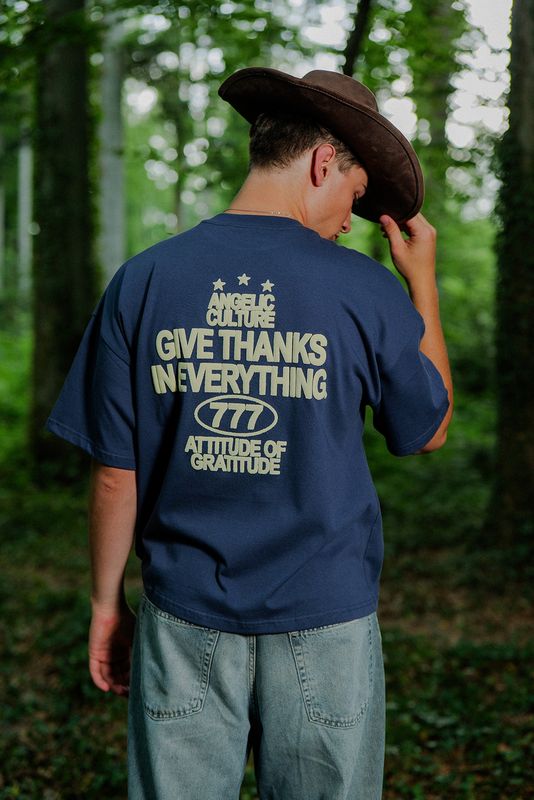 Boxy Short T-Shirt - "Navy Star"
