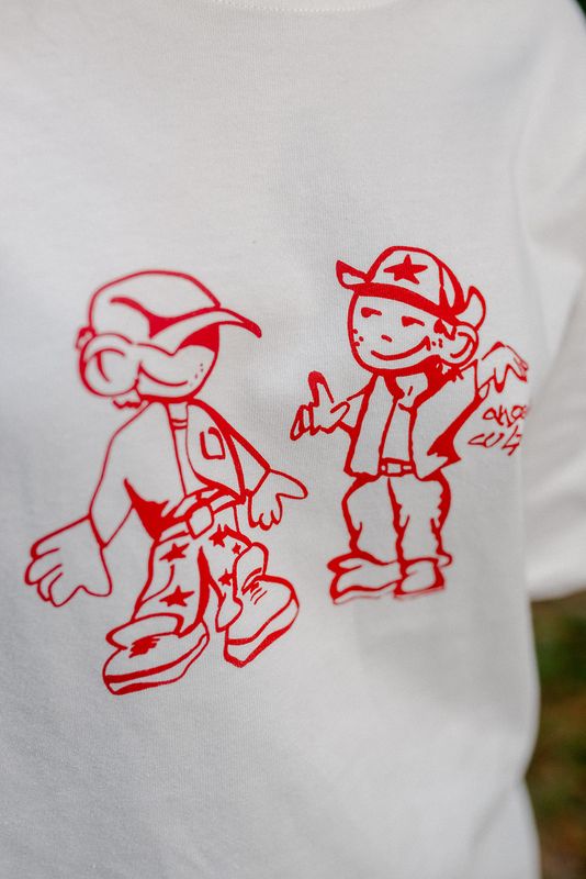 Boxy Short T-Shirt - "Friends" - offwhite