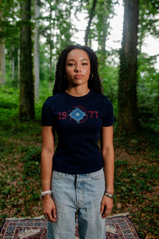Baby Tee - "Stitched Star" - navy