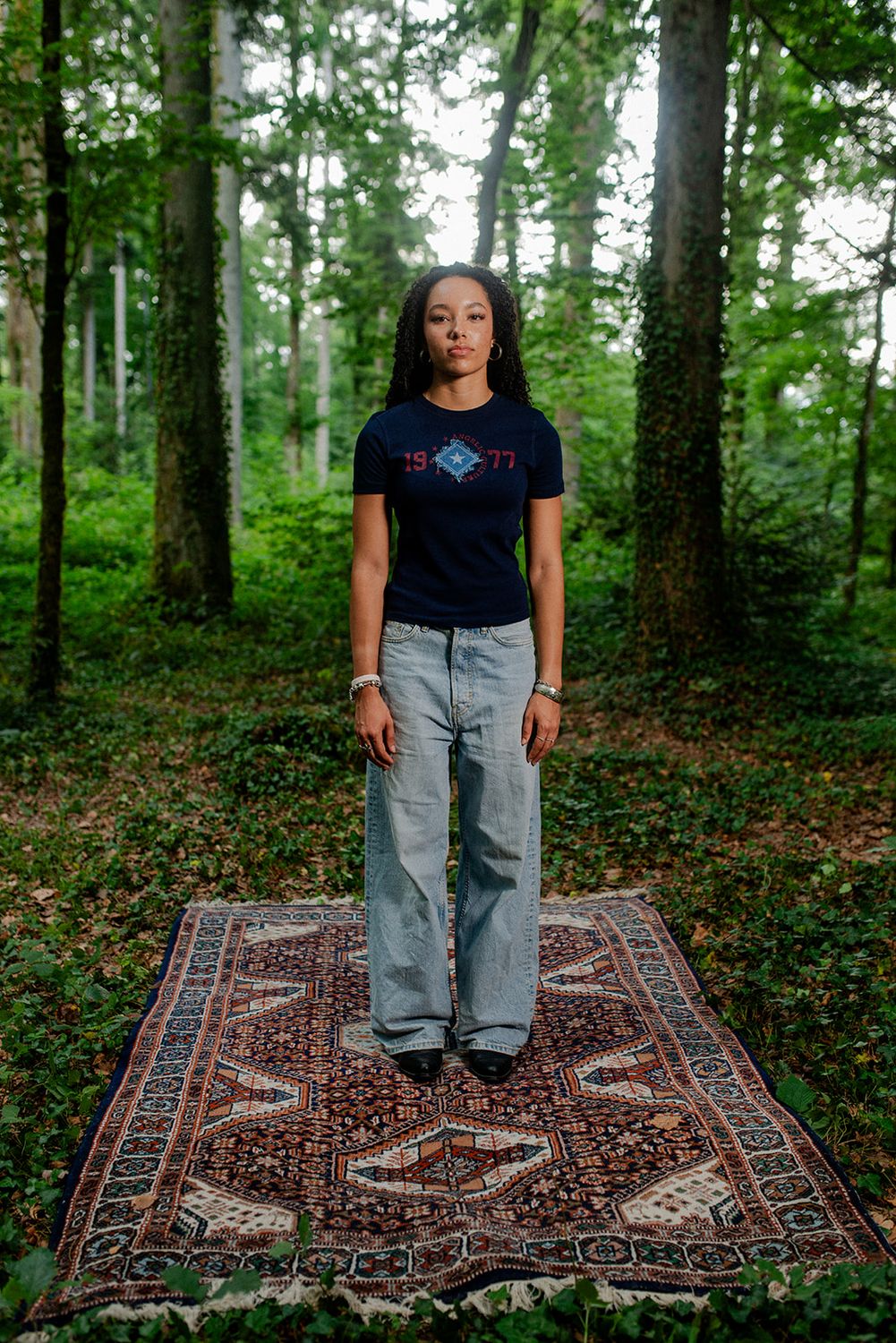 Baby Tee - "Stitched Star" - navy