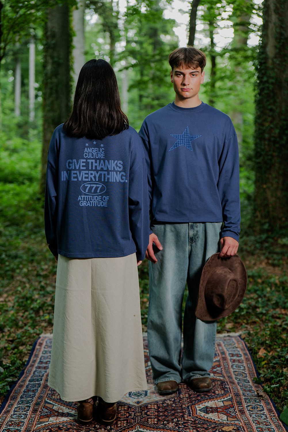 Long Sleeve Shirt Shirt - "Stiched Star" - navy
