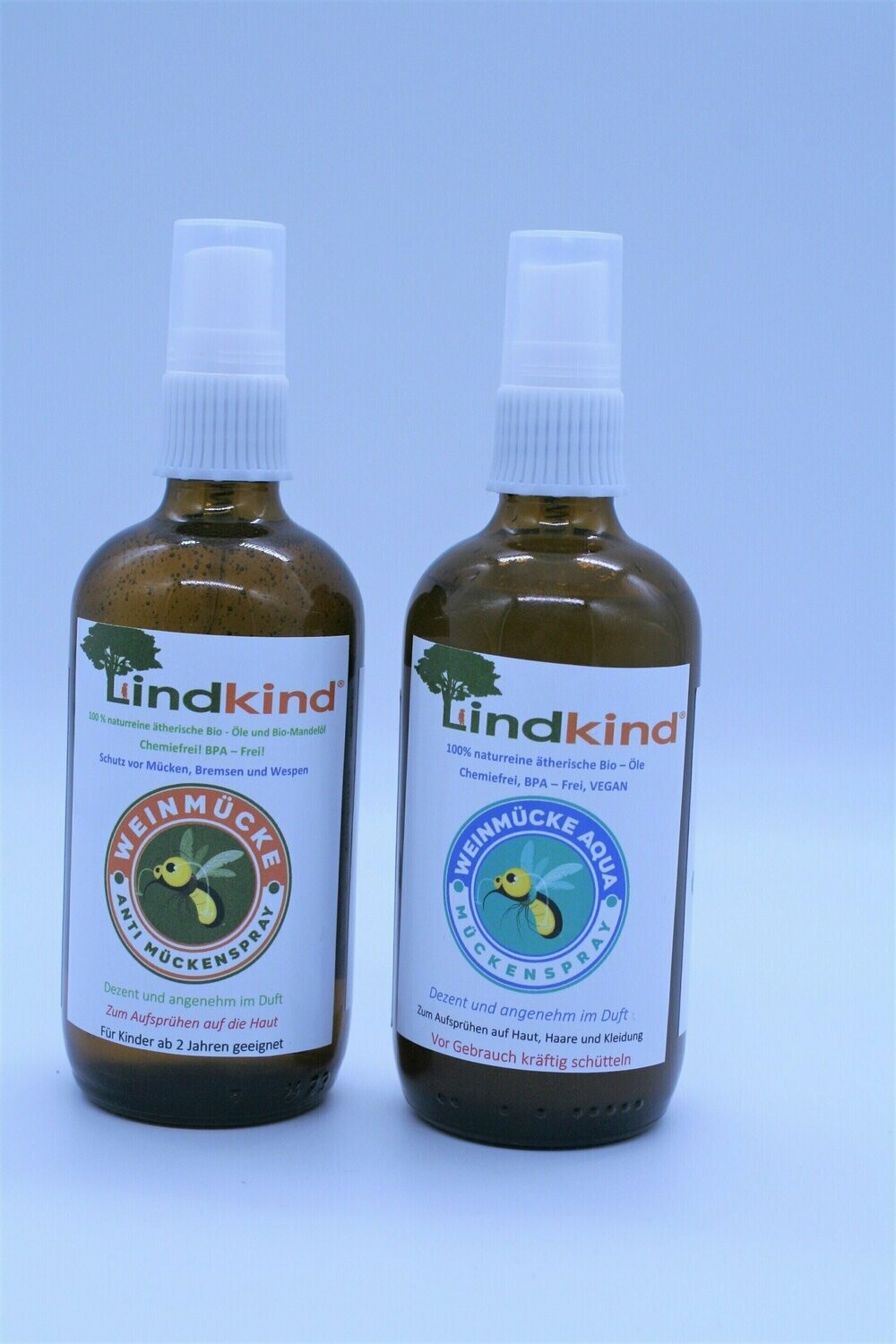 Lindkind Anti Mücken - Set 2x 100 ml Weinmücke und Weinmücke Aqua  Mückenspray aus Bio - Produkten Anti Mücken