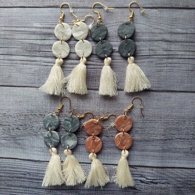 Tiered Tassle Flare Earrings and Matching Studs
