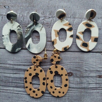 Open Oval Earrings and Matching Studs