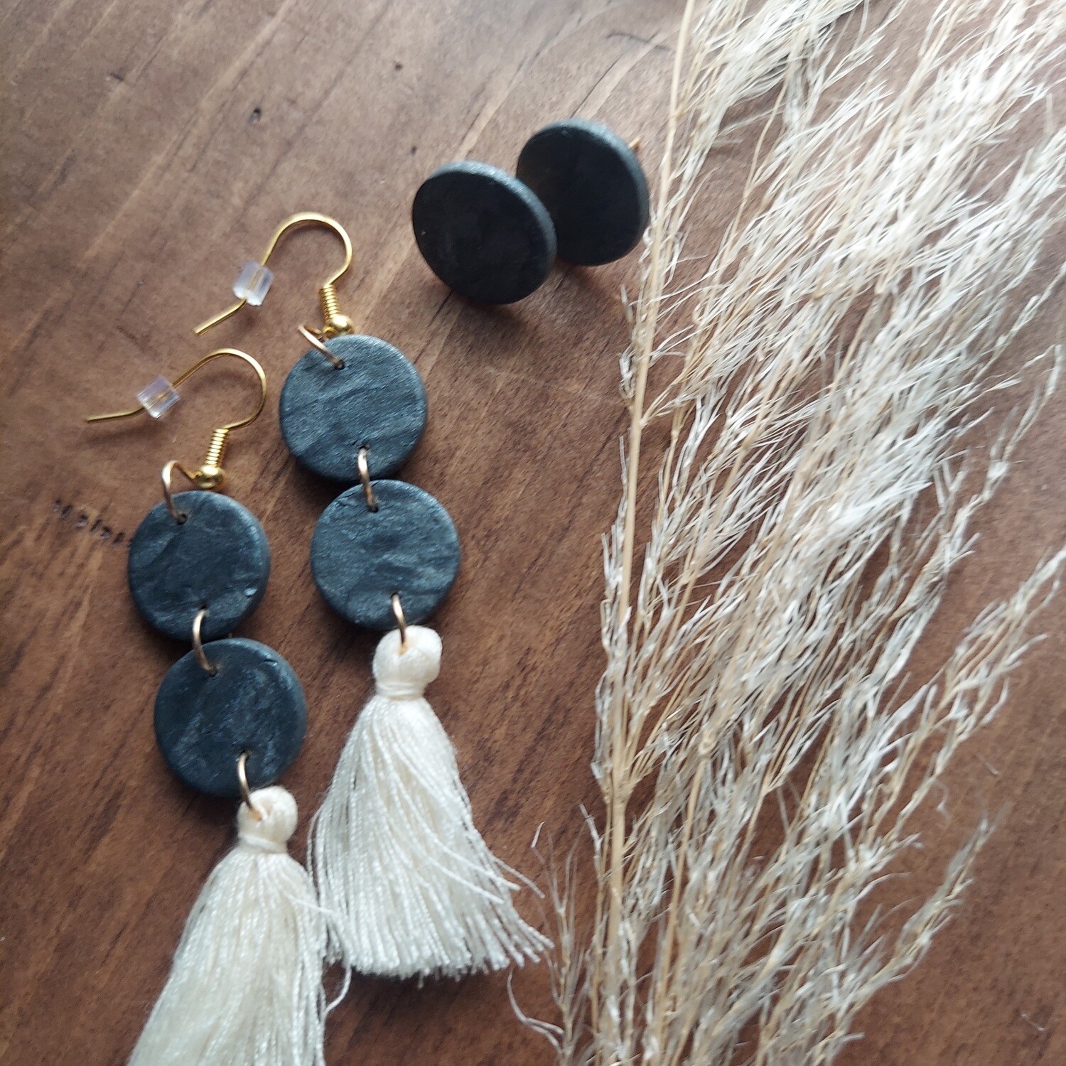 Tiered Tassle Flare Earrings and Matching Studs