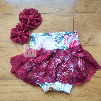 Maroon - Lace Bows