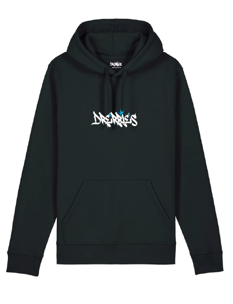 Drerries Zwarte Hoodie met blauwe accenten – Duurzaam & Skate-approved