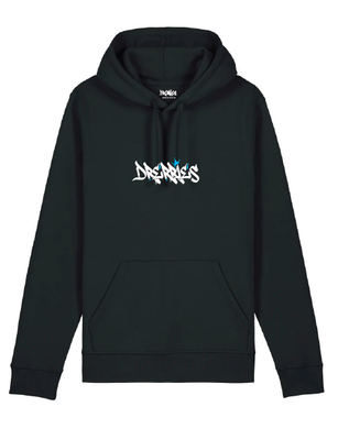 Drerries Zwarte Hoodie met blauwe accenten – Duurzaam & Skate-approved
