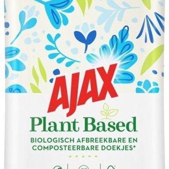 Ajax Plantaardige Reinigingsdoekjes voor Badkamer en Toilet – 100 stuks