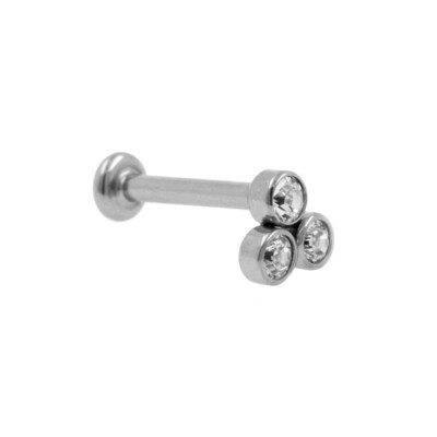 LABRET L8 piercing + 3 steentjes LABRET L8 piercing + 3 steentjes