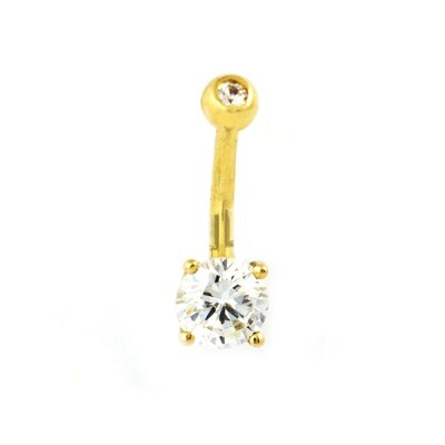 Navelpiercing Navelpiercing "Solitaire" in 18 Karaat goud