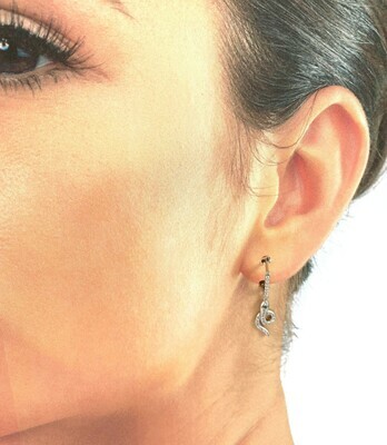 Oorbel "Snake green Eye"