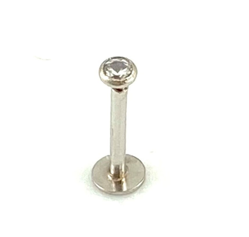LABRET piercing 18Kt echt goud met steentje LABRET piercing 18Kt echt goud met steentje
