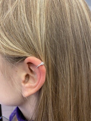 BCR piercing ringetje met bloempje en steentjes