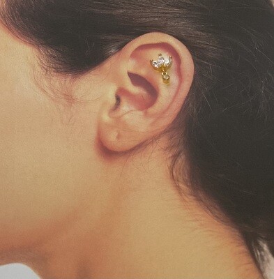 LABRET piercing kroontje met steentjes