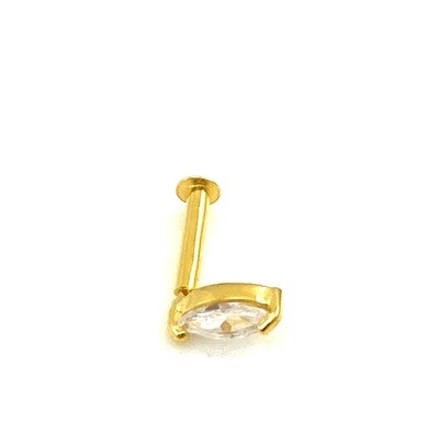 LABRET piercing staafje ovaal steentje