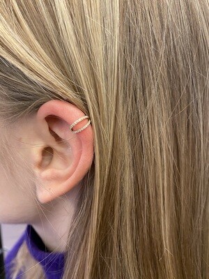 BCR piercing open dubbel ringetje met steentjes