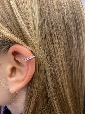BCR piercing vast dubbel ringetje met steentjes