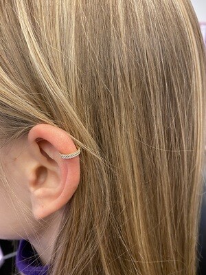 BCR piercing vast dubbel ringetje met steentjes