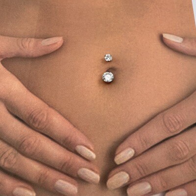 Navelpiercing "Basis 2 Wit"