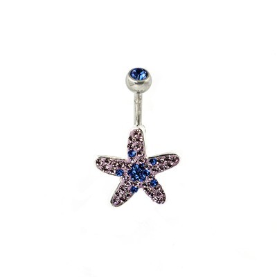 Navelpiercing "Zeester" Swarovski E.