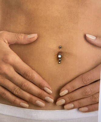 Navelpiercing "3 Crystals"