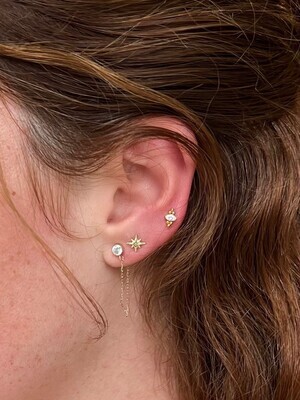 LABRET piercing oval stone