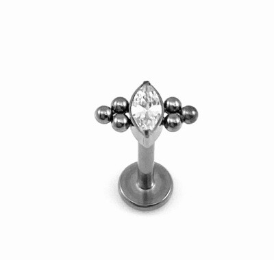 LABRET piercing oval stone