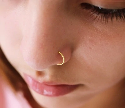 Neuspiercing ringetje Rosé KLIK