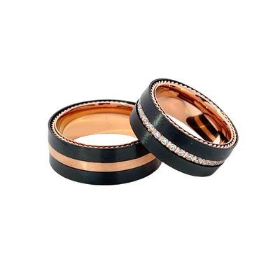Trouwring "Rosé Black Bicolor"
