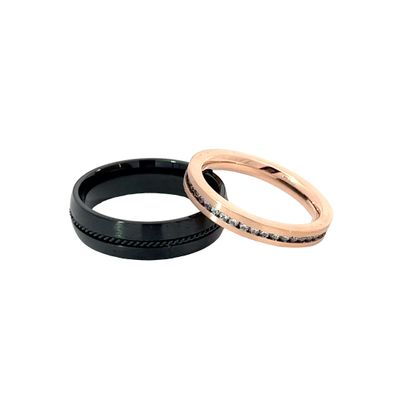 Trouwring "Black&Rosé"