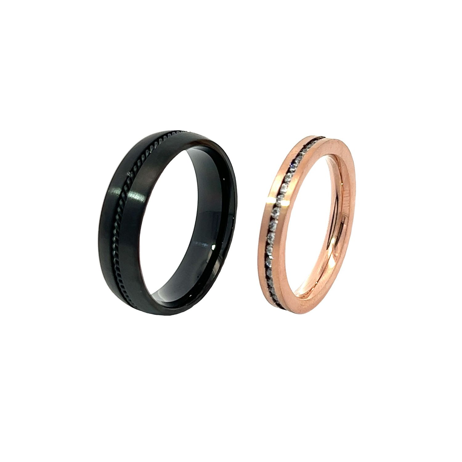 Trouwring "Black&Rosé"