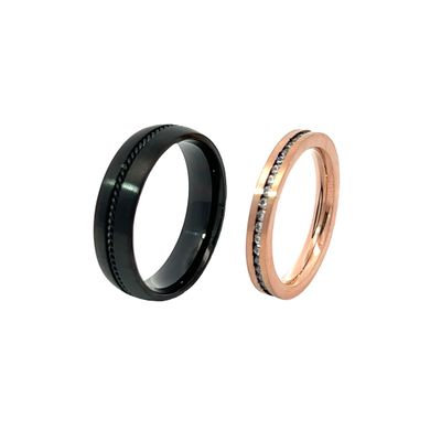 Trouwring "Black&Rosé"