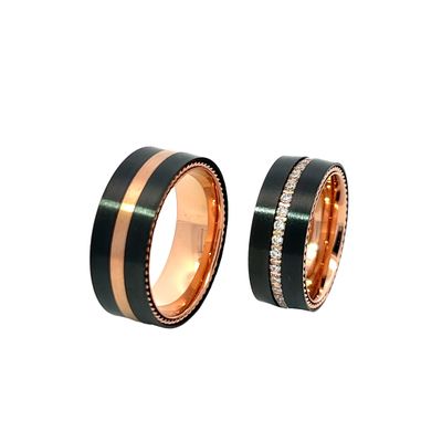 Trouwring "Rosé Black Bicolor"