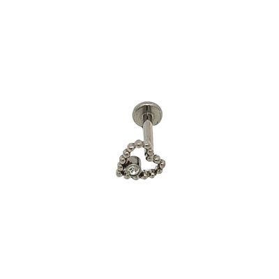 LABRET piercing filled heart