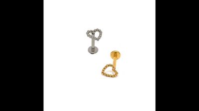 LABRET piercing open structured heart