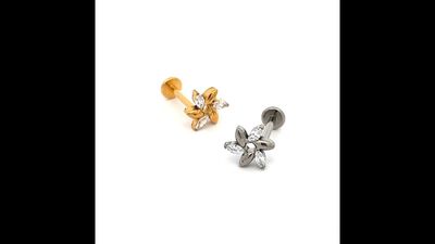 LABRET piercing twisted flower