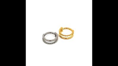 BCR piercing 2 rows spikes and even