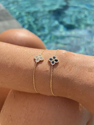 Armband "Golden Clover White"