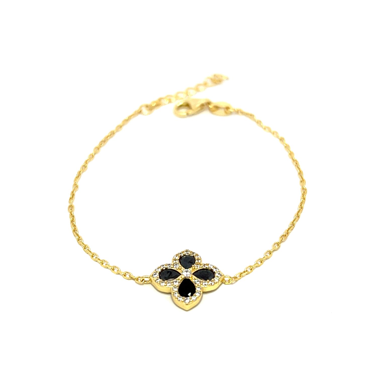 Armband "Golden Clover Black"