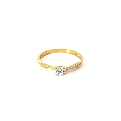 Ring "Twisted Solitair 9kt Gold"