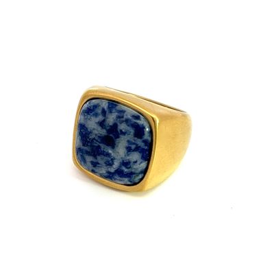Ring "Blue Matte Golden"