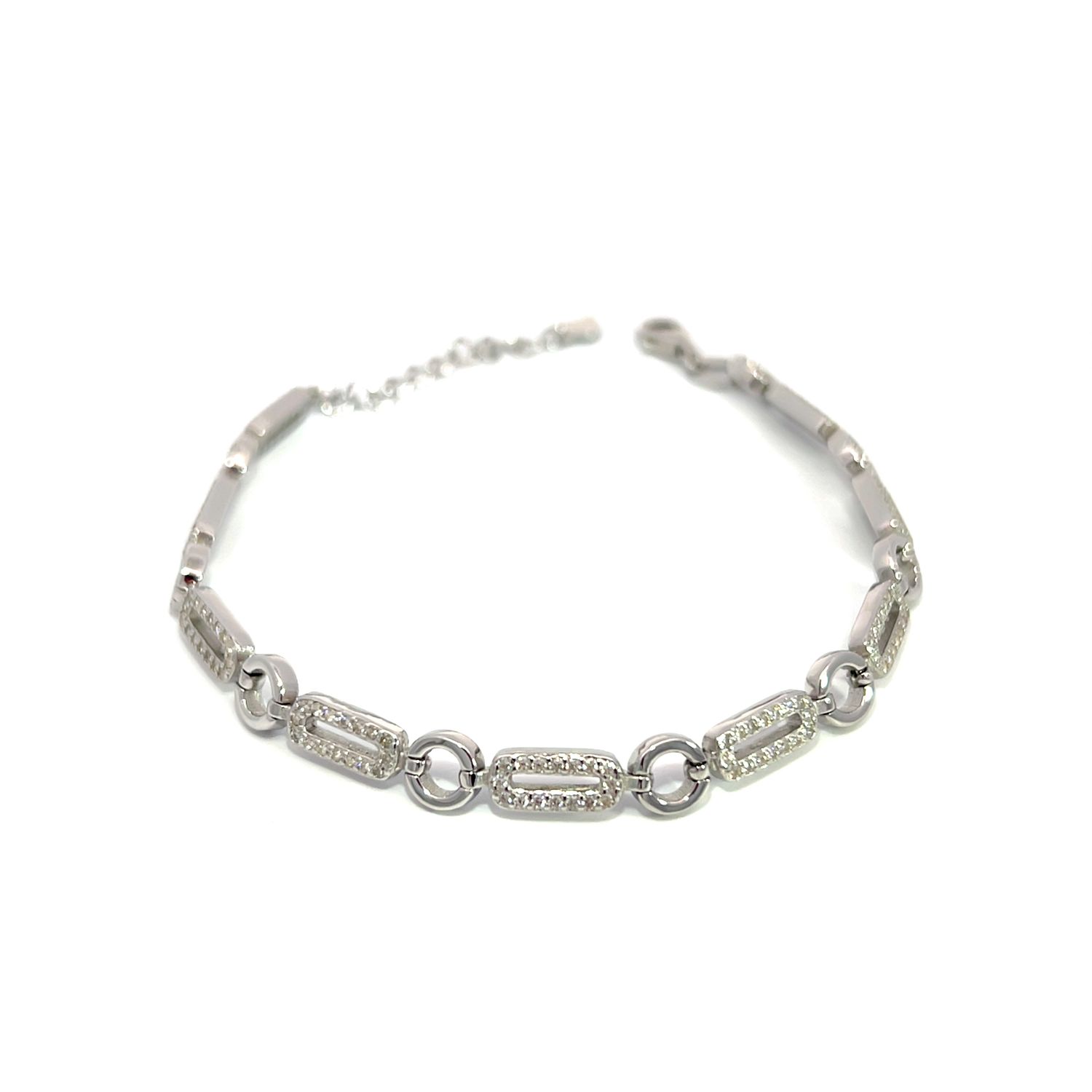 Armband "Silver Squares & Circles"