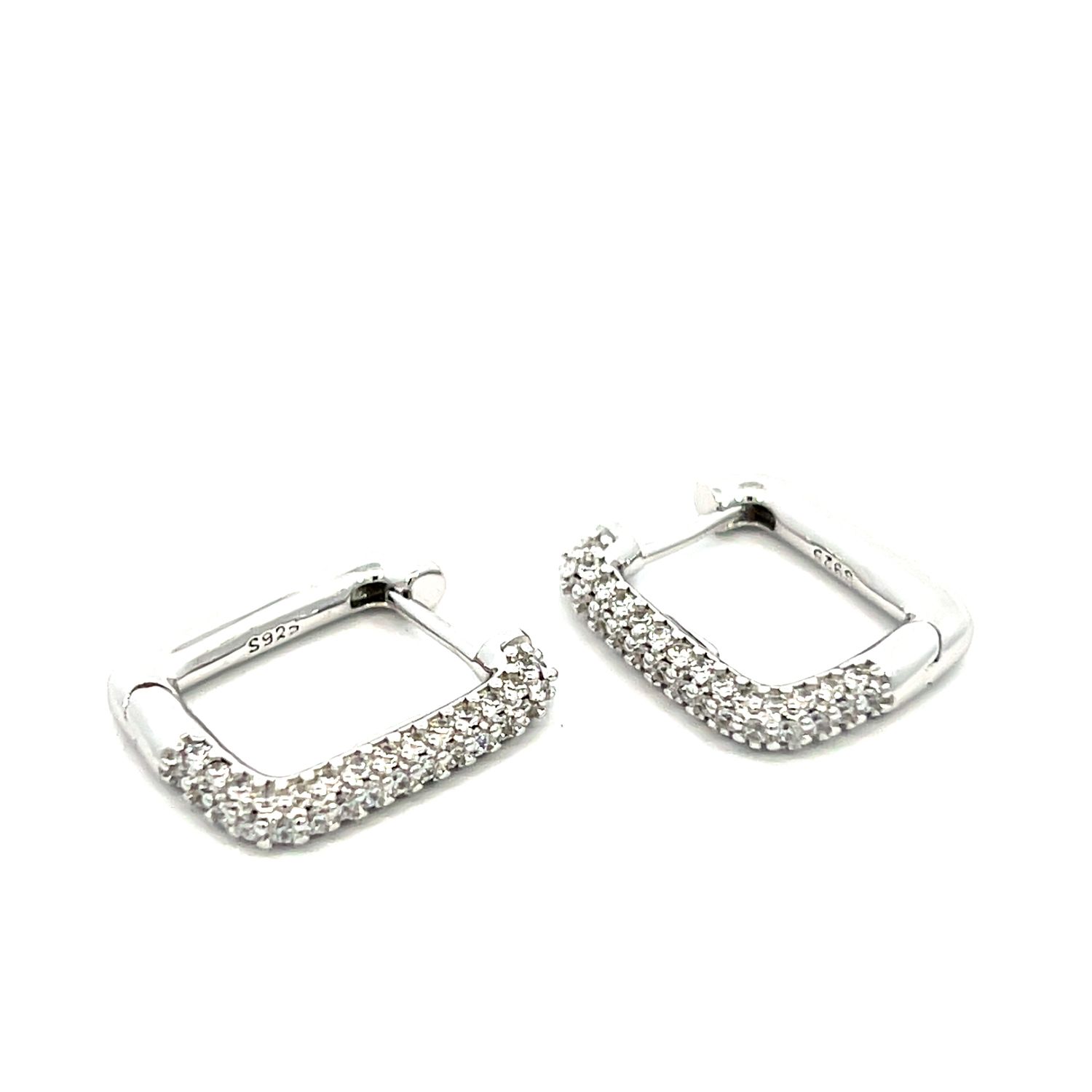 Oorbel "Silver Glitter Creoles"